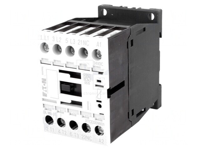 Contactor 3P 24VDC 9A NO NC
