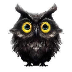 Sticker decorativ, Bufnita, Negru, 71 cm, 10465ST foto