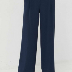 MICHAEL Michael Kors pantaloni femei, culoarea albastru marin, drept, high waist