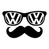 Sticker Auto Volkswagen Ochelari , Design Amuzant StickitMag