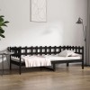 VidaXL Pat de zi, negru, 90x200 cm, lemn masiv de pin 820760