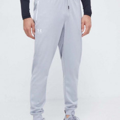 Under Armour pantaloni de trening culoarea gri, neted