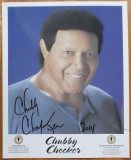 Autograful cantaretului american Chubby Checker pe fotografie mare, 2014