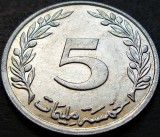 Cumpara ieftin Moneda exotica 5 MILLIEMES - TUNISIA, anul 1996 *cod 699, Africa, Aluminiu