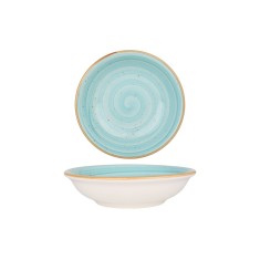 Bonna Farfurie ad&acirc;ncă - Aqua - Porţelan - 15 cm (330cc) - set de 6