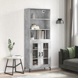 vidaXL Dulap &icirc;nalt, gri beton, 69,5x34x180, lemn compozit