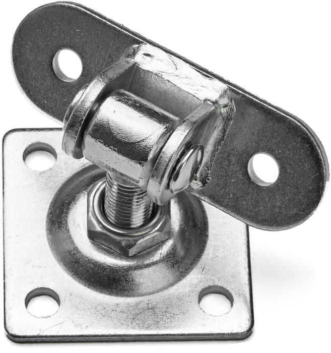 Balama reglabila cu placa 80x80 mm, filet de 16 mm, reglabila, lungime tija 45 &ndash; 65 mm, otel galvanizat