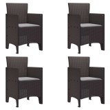 vidaXL Scaun pentru Grădină 4 pcs Maro Dimensiune: 53 x 49 x 85 cm 847475