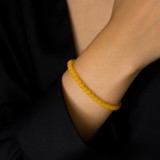 Bratara citrin, pietre semipretioase pentru creativitate si noroc la bani, cca 37 pietricele mici de 4 mm galben