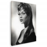 Tablou Brigitte Bardot, actrita, alb, negru 1508 Tablou canvas pe panza CU RAMA 30x40 cm