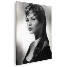 Tablou Brigitte Bardot, actrita, alb, negru 1508 Tablou canvas pe panza CU RAMA 20x30 cm