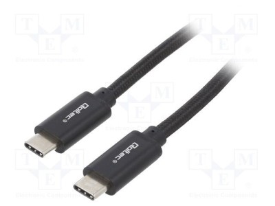 Cablu USB 2.0 USB C 1m negru QOLTEC 480Mbps foto