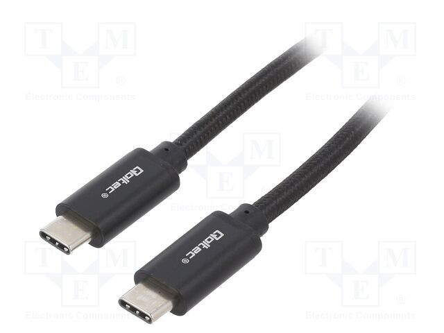 Cablu USB 2.0 USB C 1m negru QOLTEC 480Mbps
