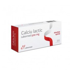 Calciu lactic 500mg, 20 comprimate, Labormed