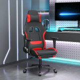 VidaXL Scaun de gaming cu suport picioare, negru și roșu, textil