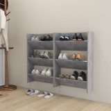 vidaXL Pantofare de perete, 2 buc., gri beton, 60x18x90 cm, PAL