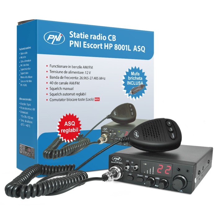 Aproape nou: Statie radio CB PNI Escort HP 8001L ASQ include casti cu microfon HS81