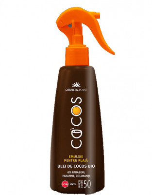 Emulsie de Plaja cu Ulei de Cocos Bio Spray SPF 50 Cosmetic Plant 200ml foto