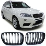 Grilaj frontal sport cu dublu fante, lucios, potrivit pentru BMW X3 F25 10-14 Performance AutoTuning