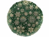 Platou Craciun sticla verde aurie &Oslash; 33 cm