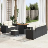 VidaXL Set de canapele pentru grădină 8 pcs Negru poliratan 3361945