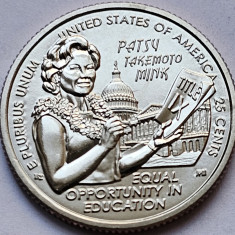 25 cents / quarter dollar 2024 USA, Patsy Takemoto Mink, litera P