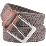 Curea elastica Pufo Casual pentru barbati 110 -120 x 3.5 cm, reglabila, maro inchis mat
