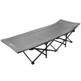 Pat pliant pentru camping, cu saltea si perna, structura metalica, 190x70x37cm, gri Household NewTrend
