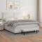 vidaXL Pat box spring cu saltea, alb, 180x200 cm, piele ecologică 3137618