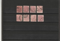 RO - 1890/91 LP 47 a - CIFRA IN PATRU COLTURI LOT 8 TIMBRE STAMPILATE 1 1/2 BANI