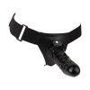 Strap-on Dildo Negru Gol, Design Realistic, Gland Conturat, Curele Reglabile, Talia 132cm, Lungime 19cm, Diametru 4.5cm