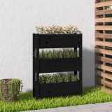 VidaXL Jardinieră, negru, 77 x 25 x 104,5 cm, lemn masiv de pin