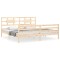 Cadru pat cu tablie 200x200 cm, lemn masiv de pin
