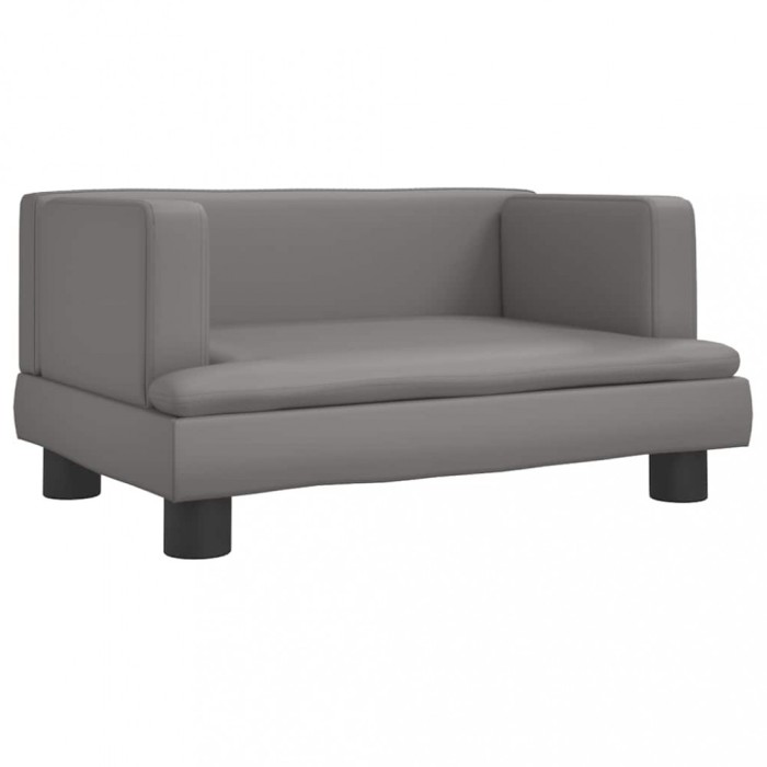 Pat de caini, gri, 60x40x30 cm, piele ecologica