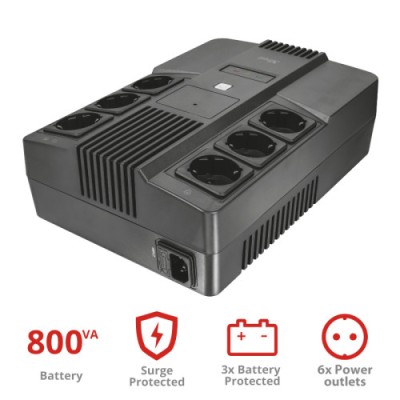 UPS Trust MAXXON POWERSTRIP UPS 800VA &amp;quot;23326&amp;quot; (timbru verde 11 lei) foto