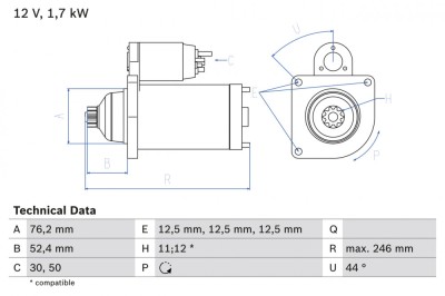 BOSCH 0 986 024 100 starter foto