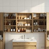 vidaXL Set dulap baie cu raft 3 pcs 100 x 10,5 x 50 cm Lemn compozit 3403687