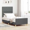VidaXL Cadru de pat cu headboard Gri &icirc;nchis 90 x 190 cm țesătură 3344768
