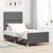 vidaXL Cadru de pat cu headboard Gri &icirc;nchis 90 x 190 cm țesătură 3344768