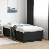 VidaXL Cadru de pat, negru, 90x190 cm, lemn prelucrat 3209752