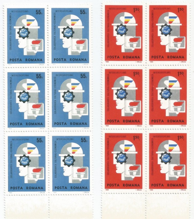 Romania, LP 699/1969, Colaborarea Cult.-Ec. Intereuropeana, bloc de 6, MNH