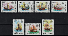 VIETNAM 1991 - Nave cu panze, Descoper. Americii/serie completa MNH (Michel 8&amp;euro;) foto