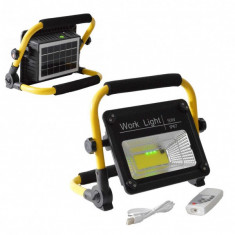 Proiector Solar LED COB 50W IP67 cu Suport si Telecomanda W743 foto