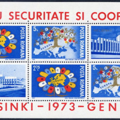 ROMANIA 1973 CONFERINTA PENTRU SECURITATE IN EUROPA - BLOC -LP 833 a MNH**