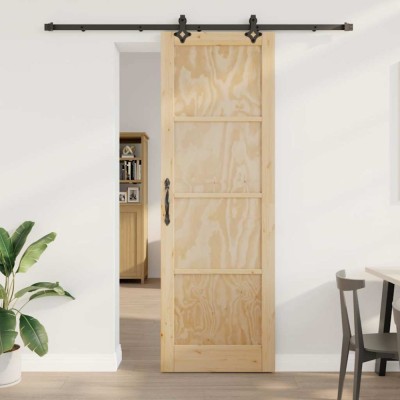 Ușă Glisantă cu Set de Hardware &amp;#039;ORKDAL&amp;#039;Lemn Solid din Pin foto