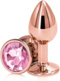 Dop Anal Charm Anal Plug Large, Rose Gold, Piatra Roz Deschis, Passion Labs