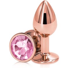 Dop Anal Charm Anal Plug Large, Rose Gold, Piatra Roz Deschis, Passion Labs