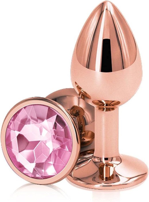 Dop Anal Charm Anal Plug Large, Rose Gold, Piatra Roz Deschis, Passion Labs