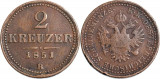 1851 - B - 2 kreuzer - Franz Joseph I - Imperiul Austriac, Europa