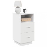 Cumpara ieftin Noptiera cu 2 sertare alb 36x36x68 cm